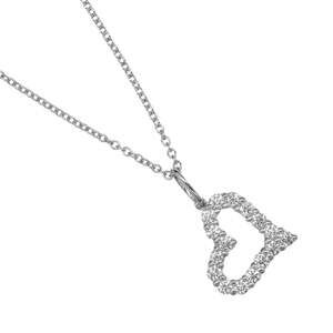 TIFFANY Silver Diamond Heart Necklace